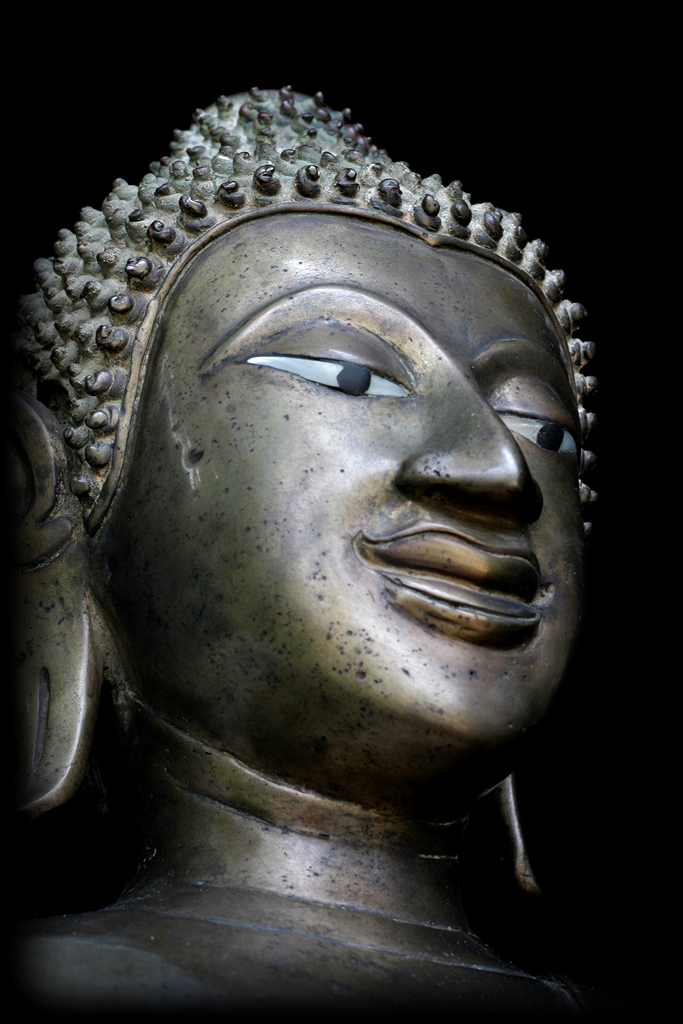 Extremely Rare 17C Sitting Bronze Laos Buddha #CH2